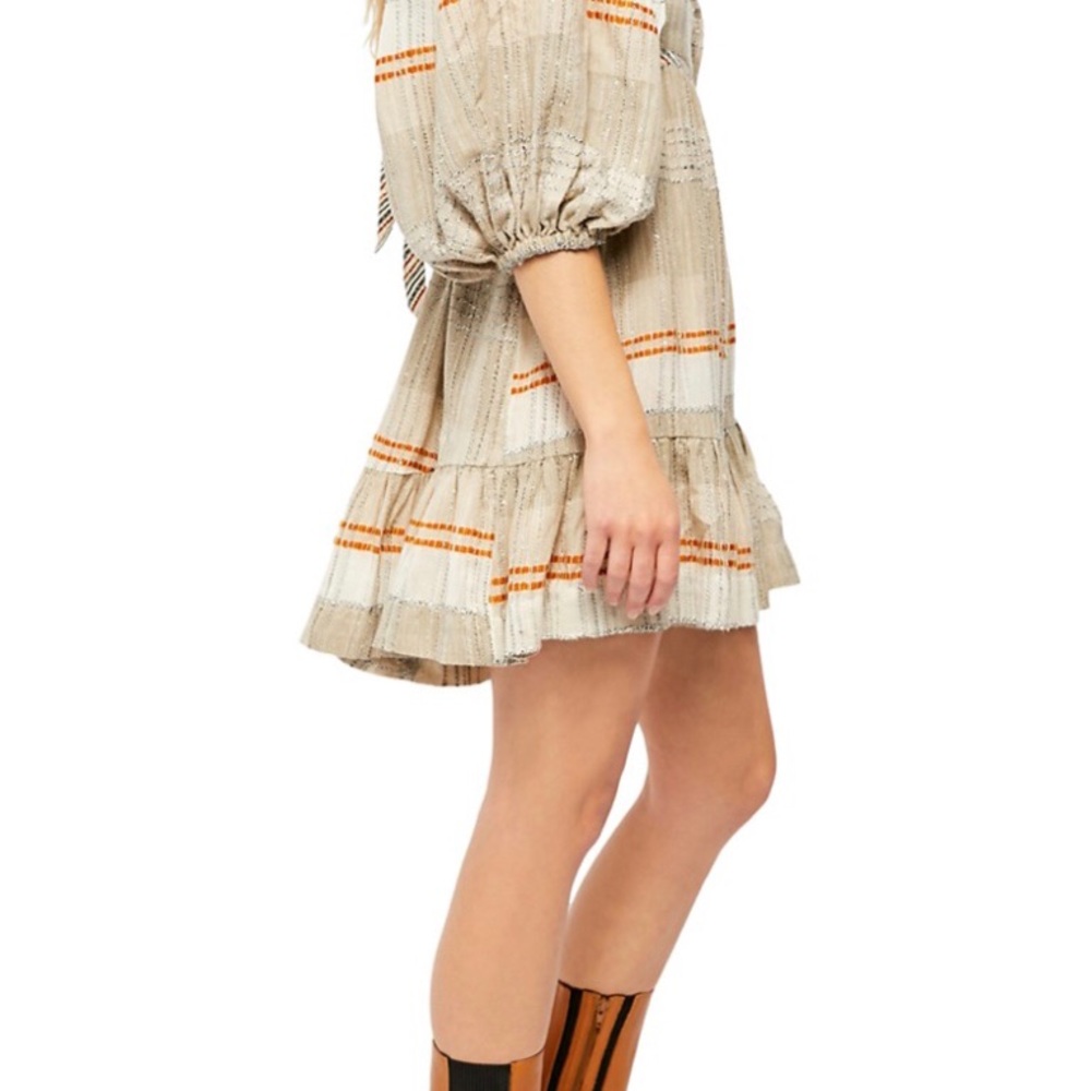 Free People size small peasant striped mini BOHO - Picture 4 of 10